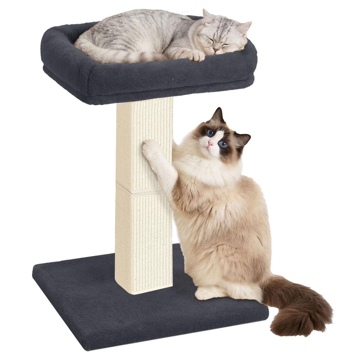 Cat Scratching Post for Indoor Cats, 32Inch Sisal Cat Scratcher, Beige