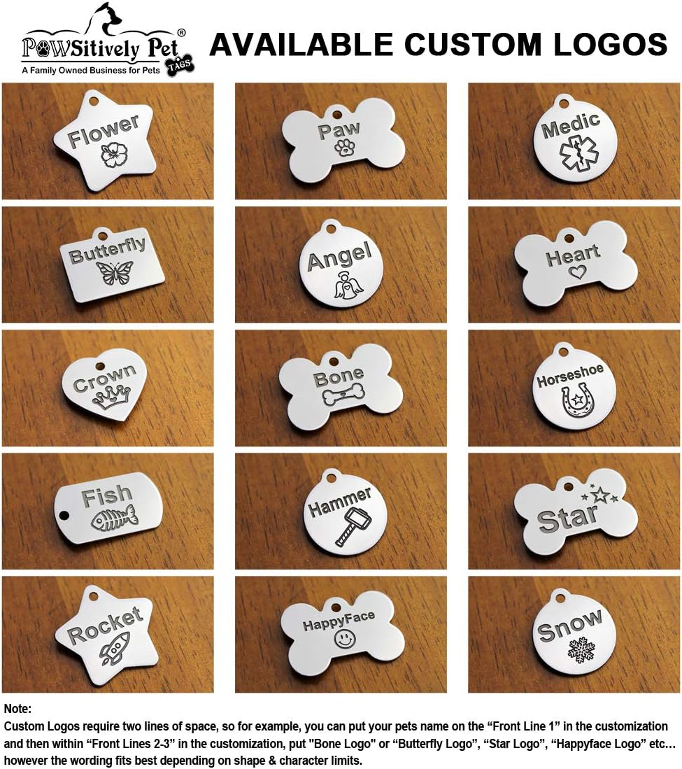 DEEP Engraved Premium Dog & Cat ID Tag – Personalized, Stainless Steel, Long-Lasting Durability - Bone 1" x1-1/2 (2-Side Engraving)