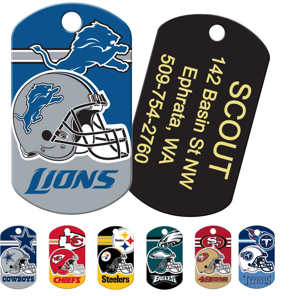 GoTags Personalized NFL Dog Tags, Custom Engraved Pet ID Tag, Oakland Raiders, Military Shape