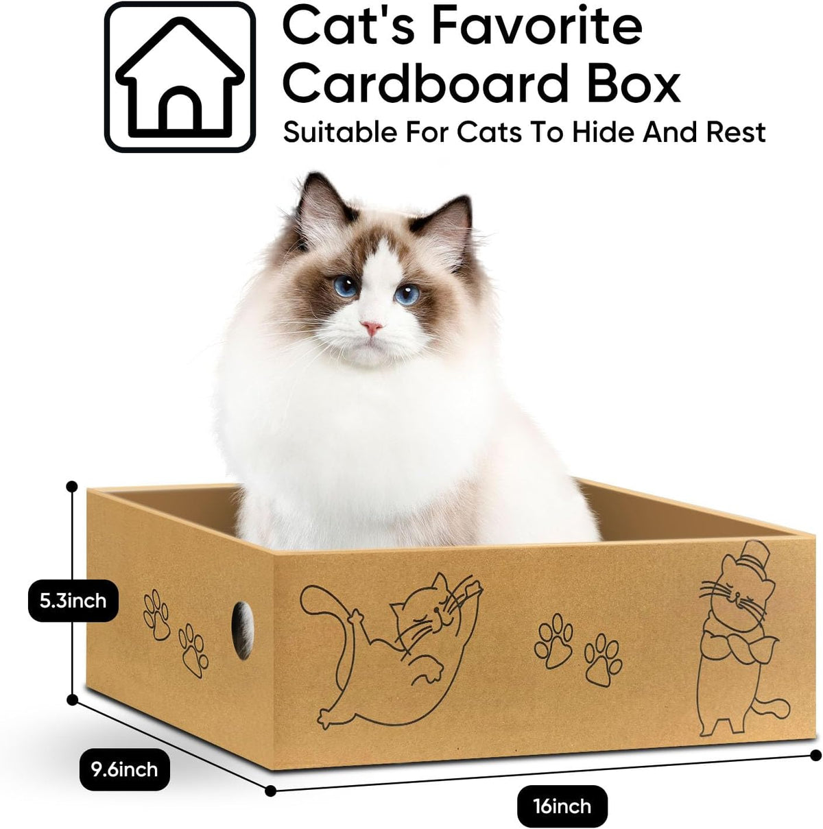 Cat Scratcher, 5 Packs in 1 Cardboard Box Cat Scratching Pad, Large