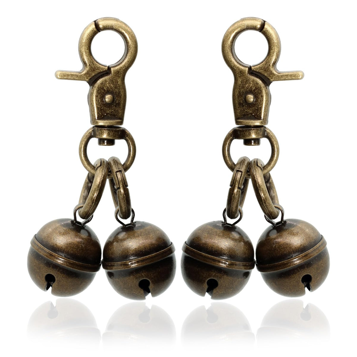 Copper Bells for Dog Collars with Snap Clips - Dog Bells to Go Outside,Made of Pure Copper for Dogs/Cat - Clear Sound & No Rust - Know Where Your Pet