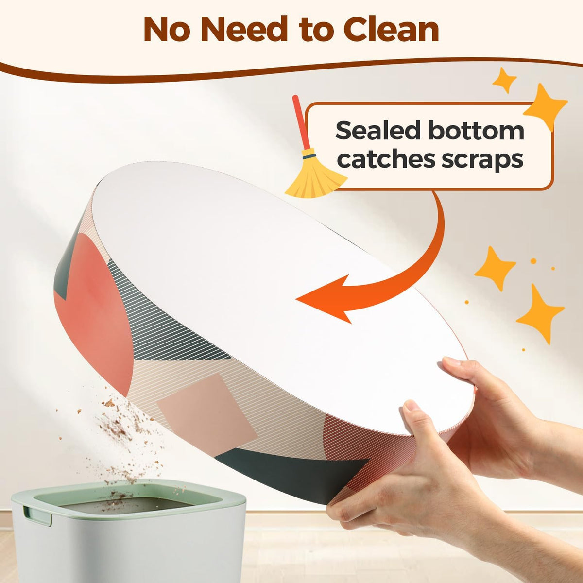 ComSaf Cat Scratcher Bed 17 x 13 in, Oval Cardboard Scratch Pad for Cats