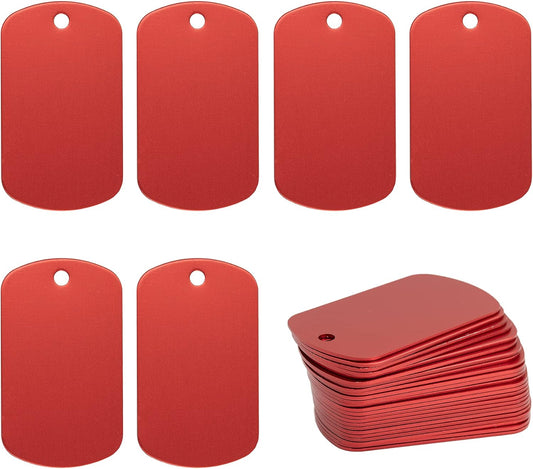 Aluminum Blank Tags Stamping Blanks 25 Pack (Red)