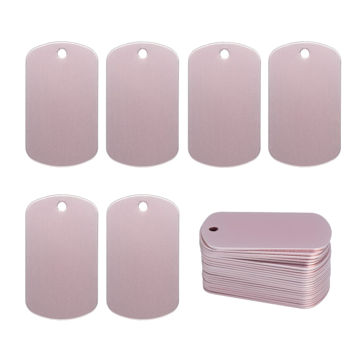 Aluminum Blank Tags Stamping Blanks 25 Pack (Red)