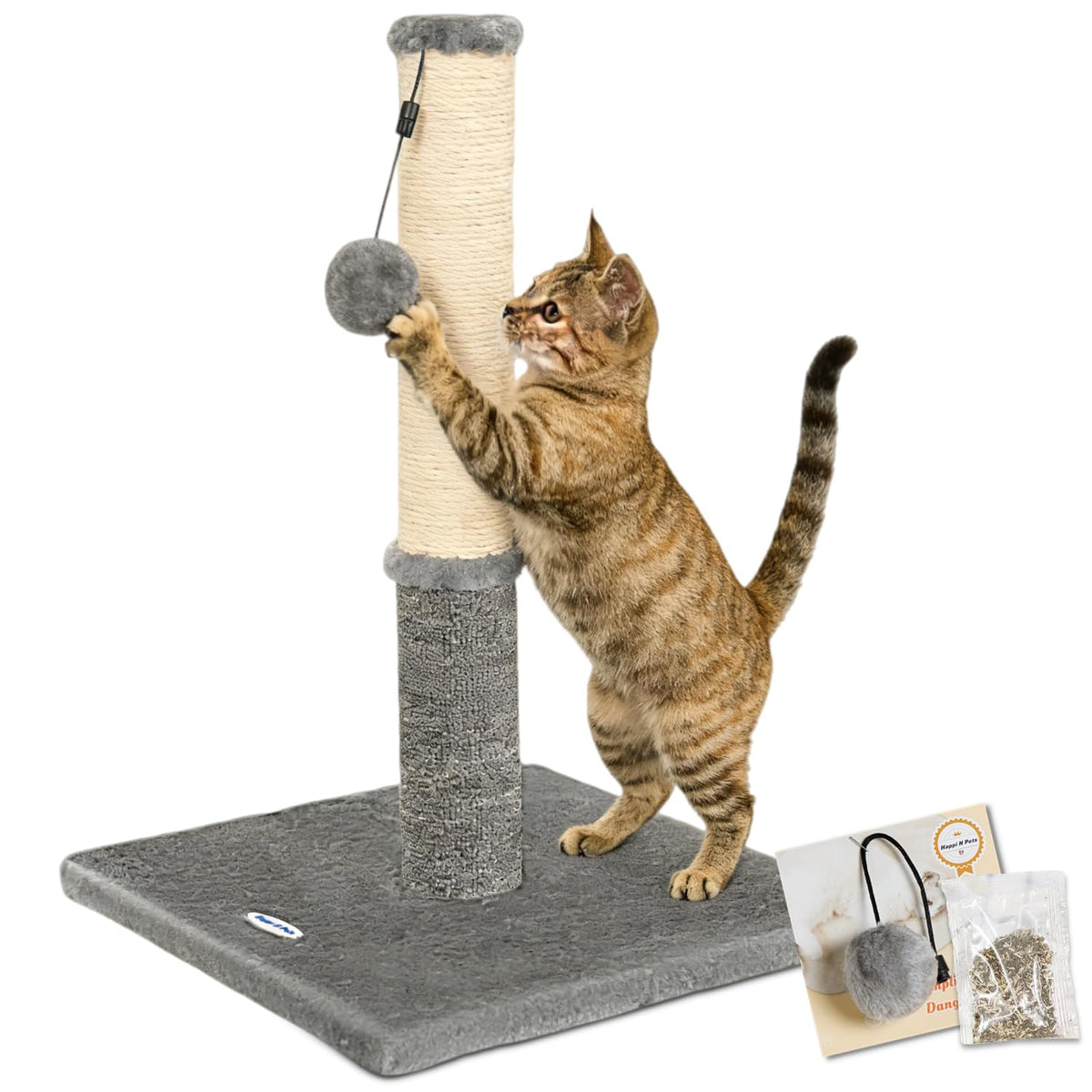 Happi N Pets Cat Scratching Post, Cat Scratchers for Indoor Cats with Toys