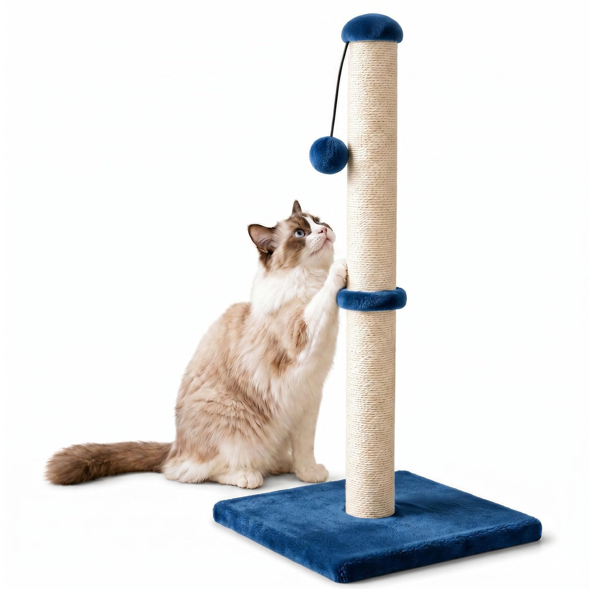Dimaka Tall Cat Scratching Post Tree Scratcher with Sisal Rope, Grey