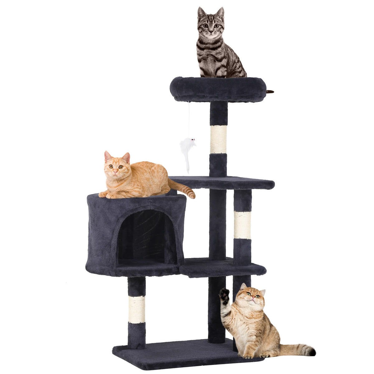FDW | 54" Cat Tree Tower | Dark Gray | Multi-Level Indoor Activity Center