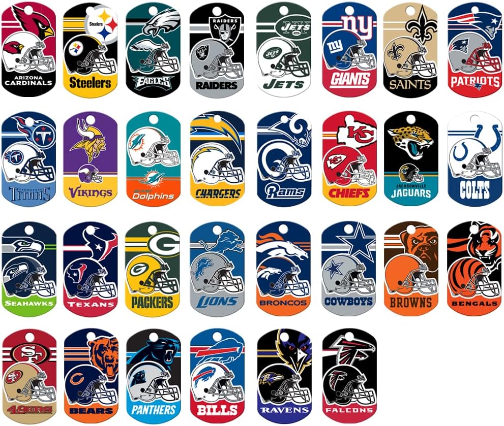 GoTags Personalized NFL Dog Tags, Custom Engraved Pet ID Tag, Oakland Raiders, Military Shape