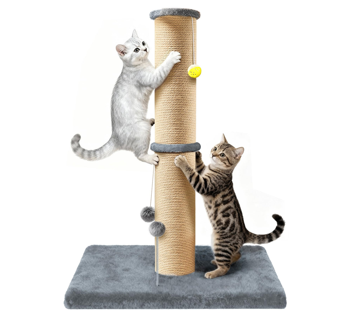 36'' Tall Cat Scratching Post for Indoor Cats with Sisal Post & Plush Toys