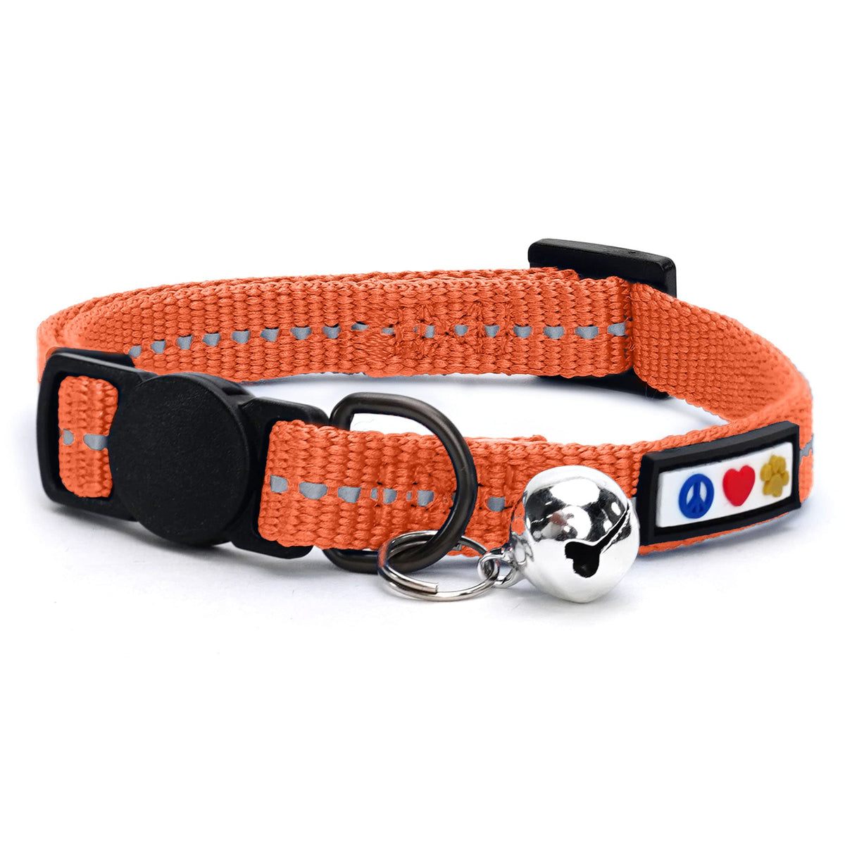 Pawtitas Reflective Red Cat Collar with Safety Buckle and Removable Bell for Kitten and Cats