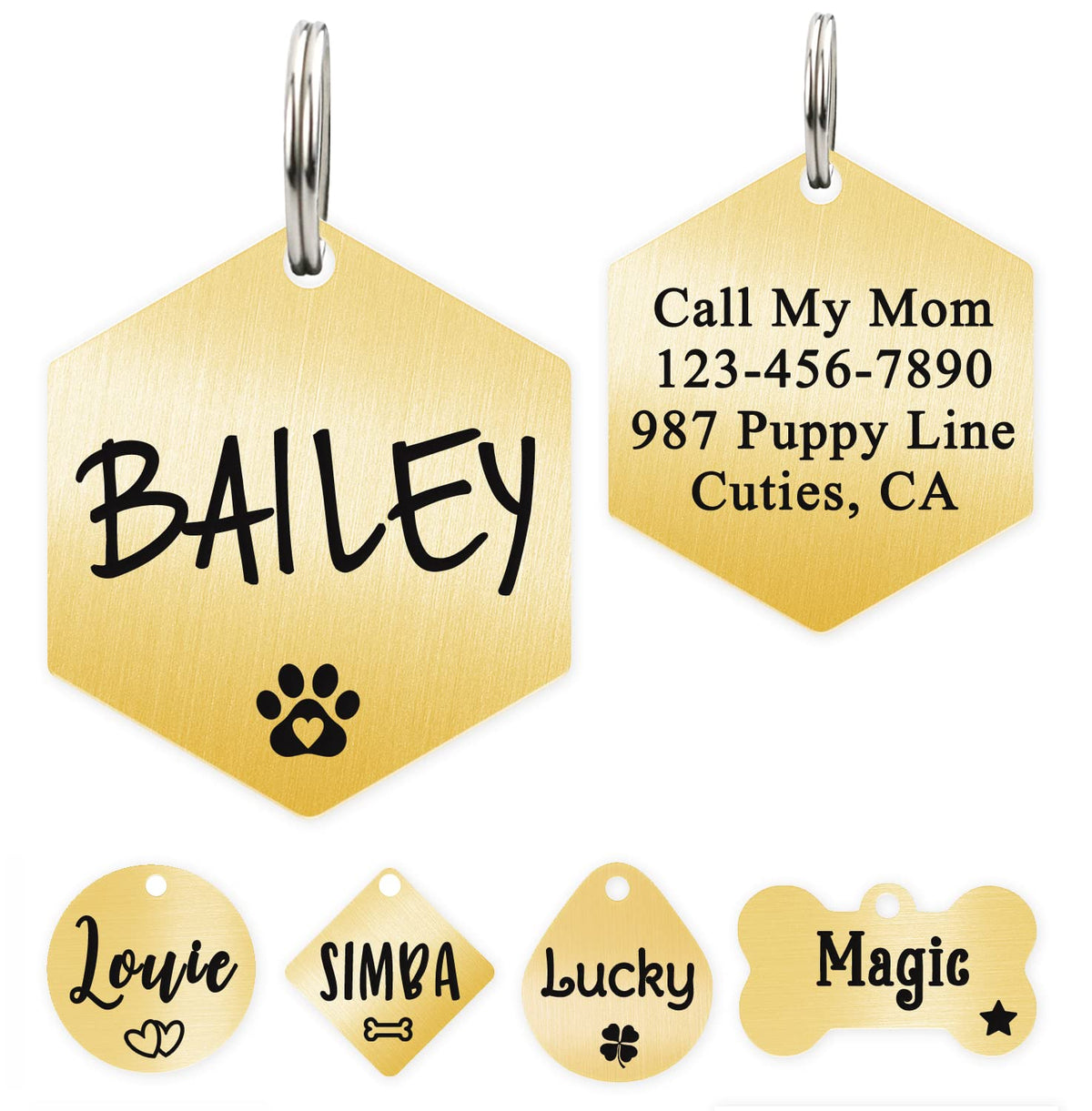 Ultra Joys Personalized Dog Cat ID Tag - Silver Round, Custom Your Own