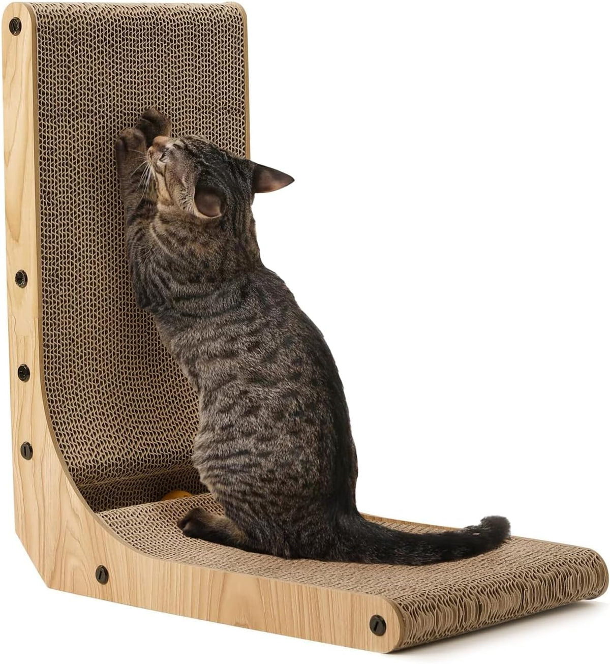FUKUMARU Cat Scratcher, 18.7 Inch L Shaped Cat Scratch Pad Wall Mounted