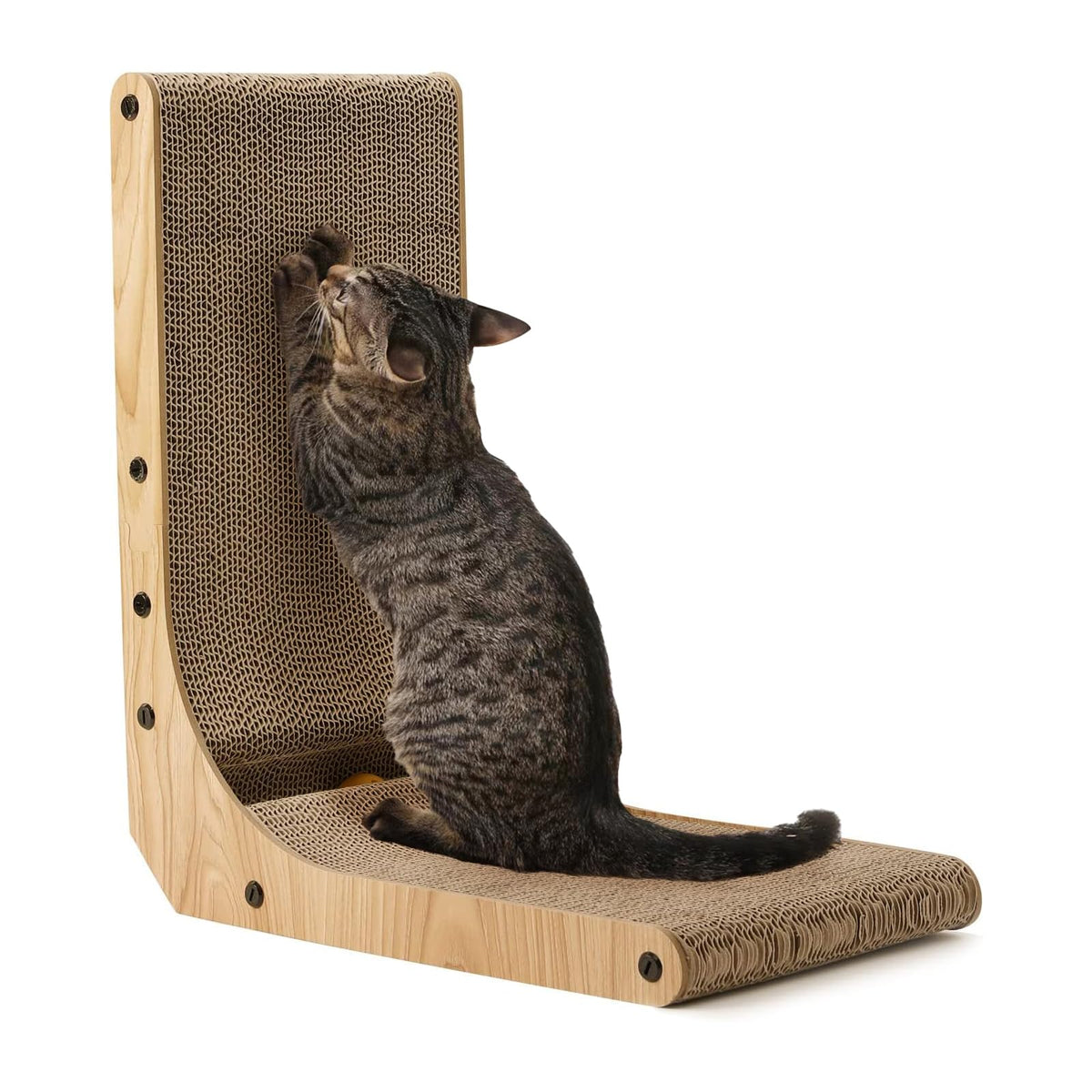 FUKUMARU Cat Scratcher, 18.7 Inch L Shaped Cat Scratch Pad Wall Mounted