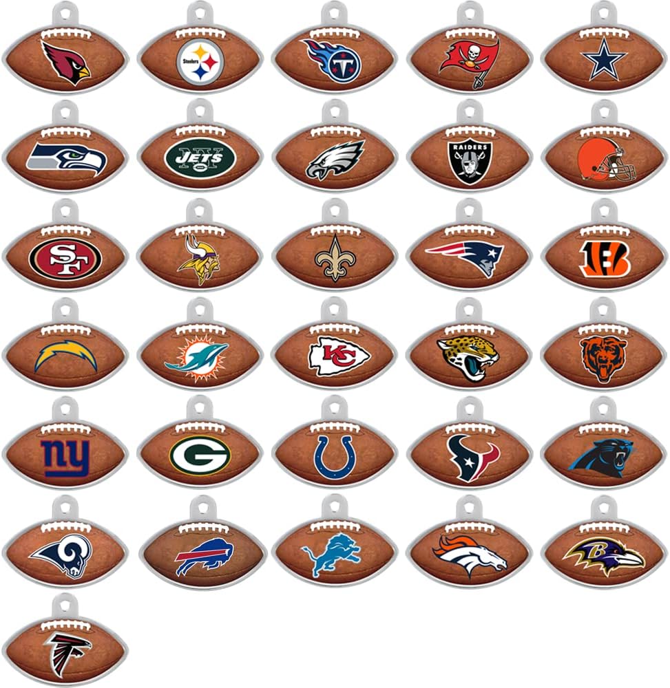 GoTags Personaized NFL Dog Tags, Kansas City Chiefs, Football Shape Custom Engraved Pet ID Tags