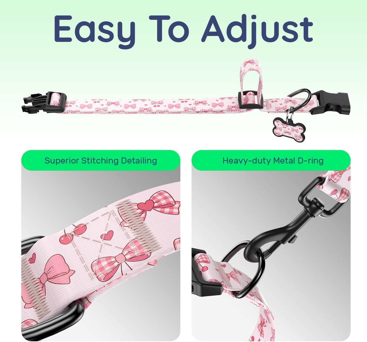 Personalized Dog Collar and Dog Tag Set,Comfortable for Small Medium Dogs