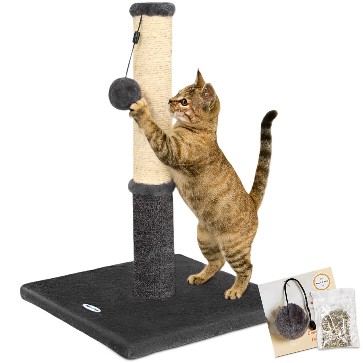 Happi N Pets Cat Scratching Post, Cat Scratchers for Indoor Cats with Toys