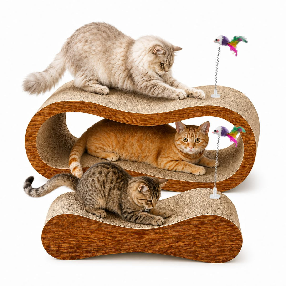 Simple Deluxe Cat Scratcher, 2 in 1 Cat Scratching Board, Cat Cardboard, Scratch Lounger, Large, 27.56 x9.45 x8.86 inch
