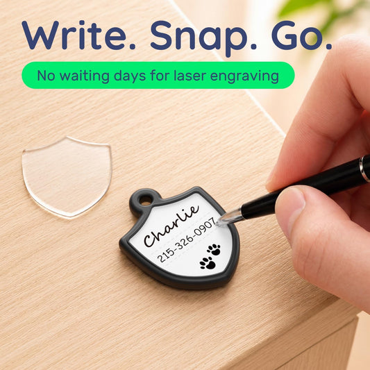 [Pack of 2] Dog Tags Personalized for Pets - Writeable Cat & Dog Name Tag