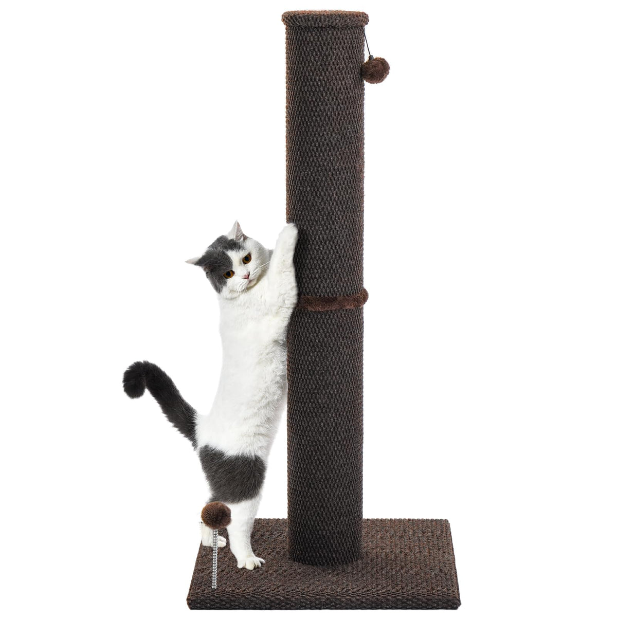 Cat Craft 41" Tall Short Plush Cat Scratching Post for Indoor Cats, Gray