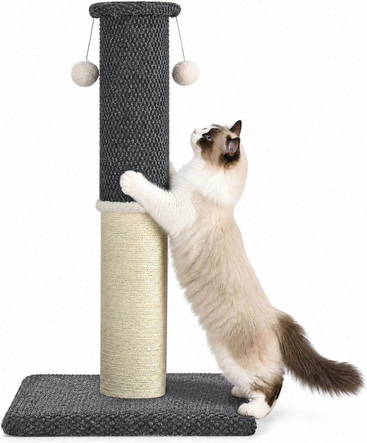 Made4Pets Tall Cat Scratching Post with Sisal & Carpet for Indoor Cats, 33"