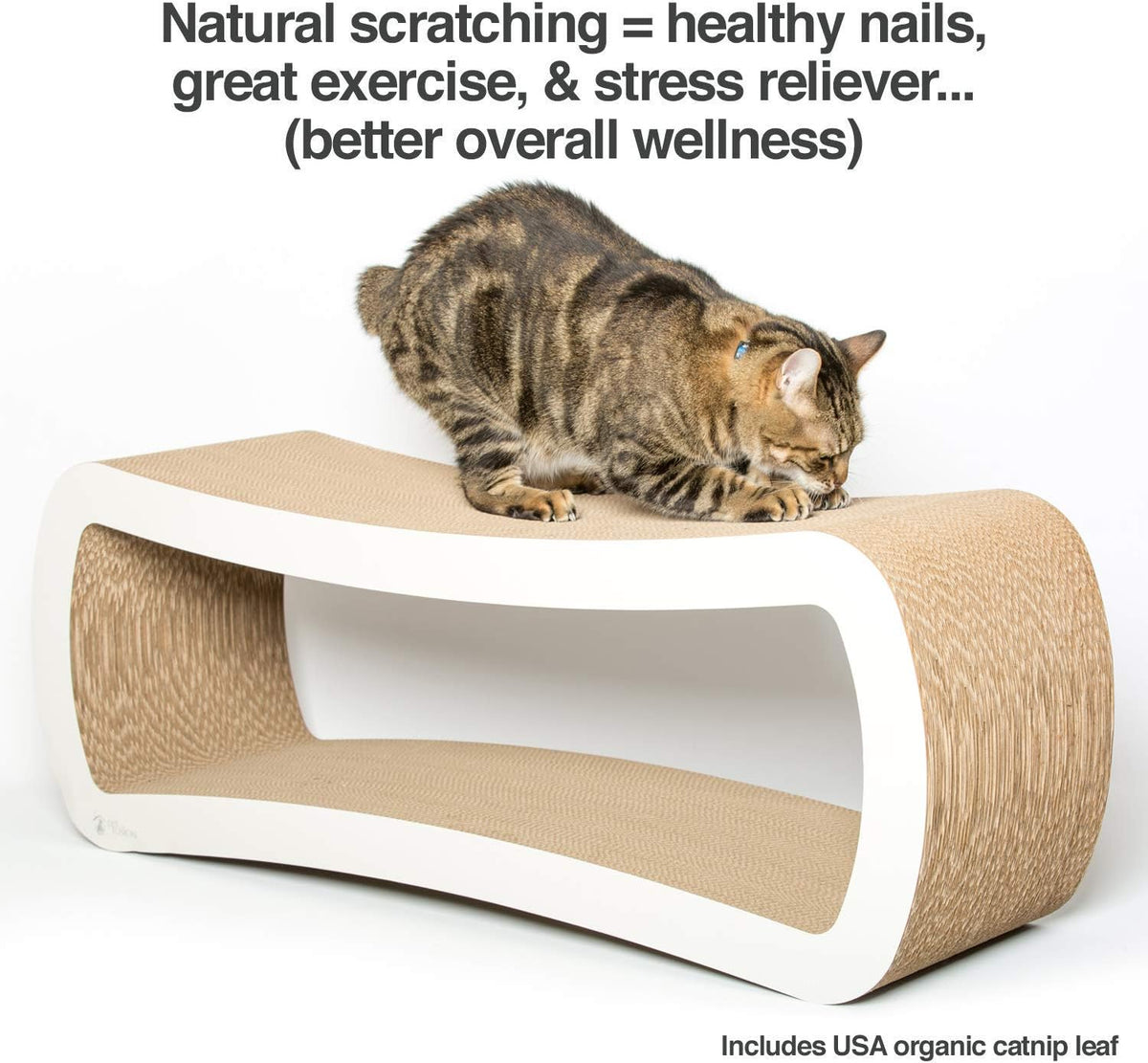 PetFusion Jumbo Cat Scratcher Lounge (99 x 28 x 36 cm, Cloud White). Superior Cardboard & Construction, significantly outlasts cheaper alternatives.