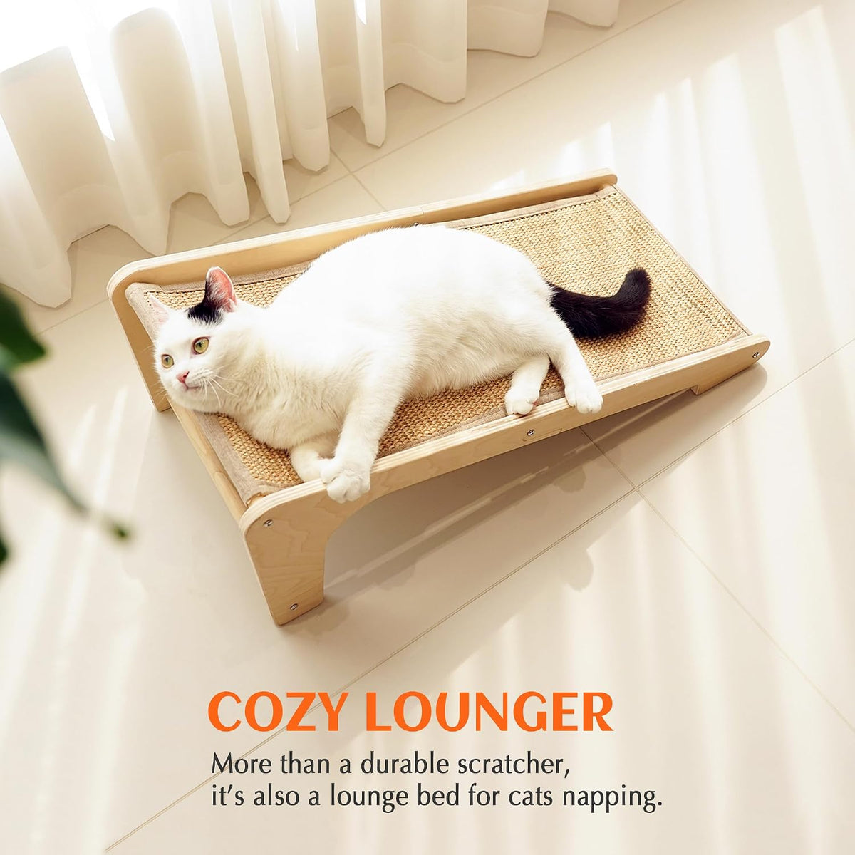 PETKARAY Cat Scratcher, Cat Sisal Scratching Ramp, L Shape Cat Scratch Pad for Indoor Cats, Wall Furniture Protector Large