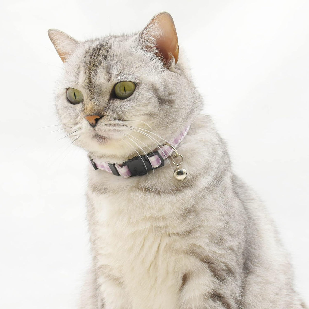 Breakaway Cat Collars with Bell, Set of 3, Durable & Safe Cute Kitten Collars Safety Adjustable Kitty Collar for Cat Puppy 7.5-11in (Plaid-2)