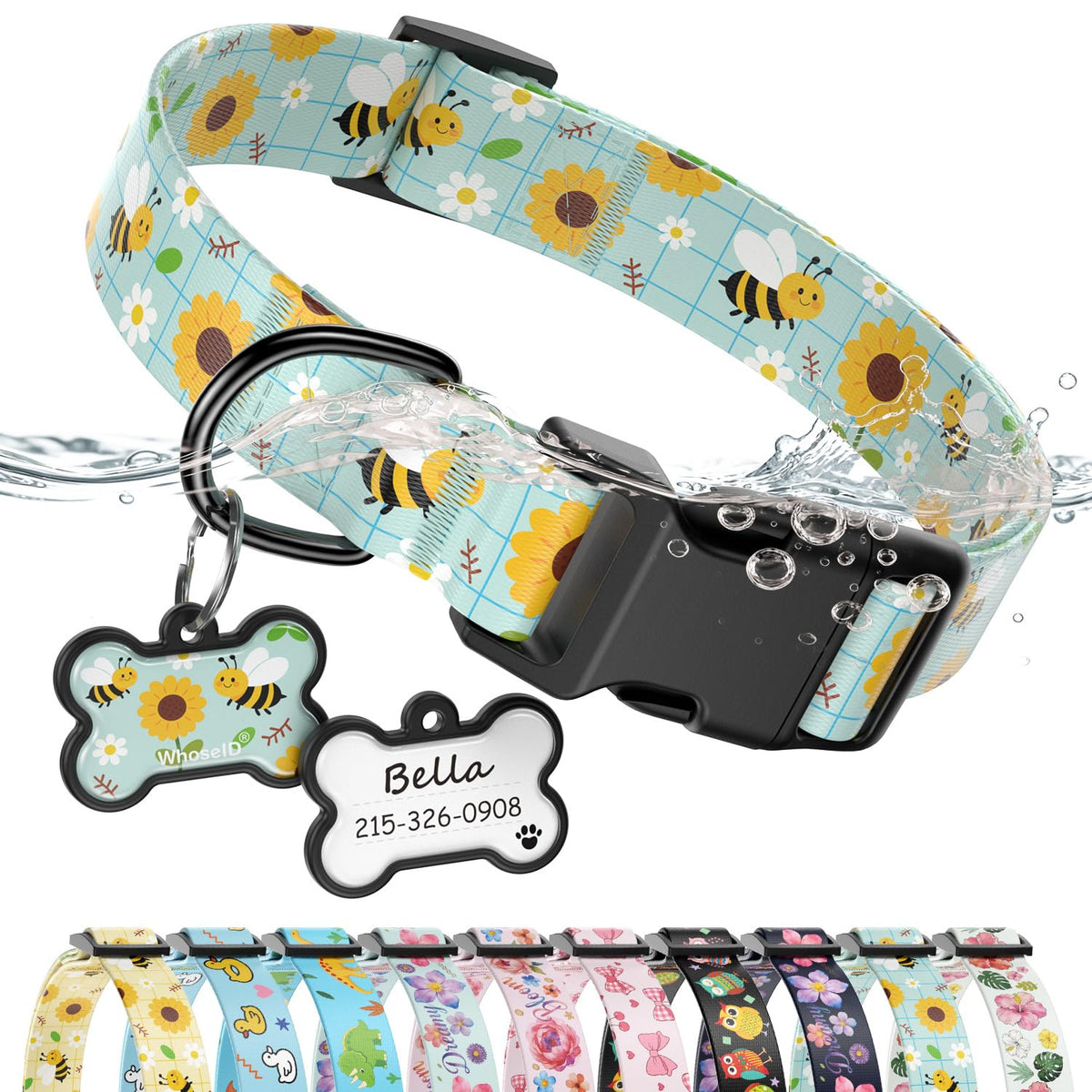 Personalized Dog Collar and Dog Tag Set,Comfortable for Small Medium Dogs