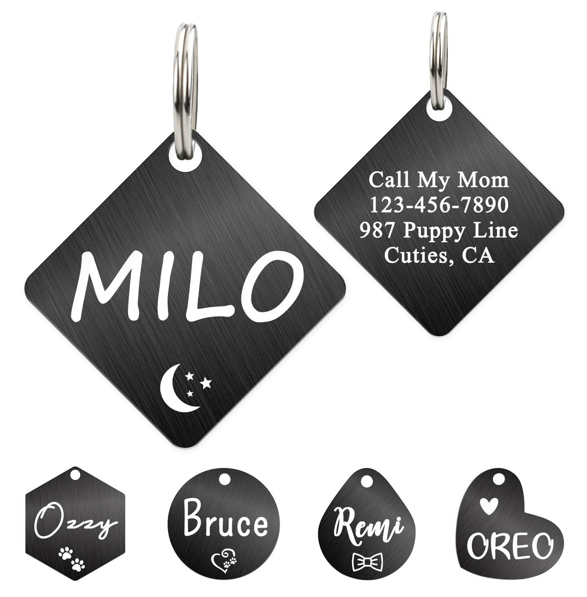 Ultra Joys Personalized Dog Cat ID Tag - Silver Round, Custom Your Own