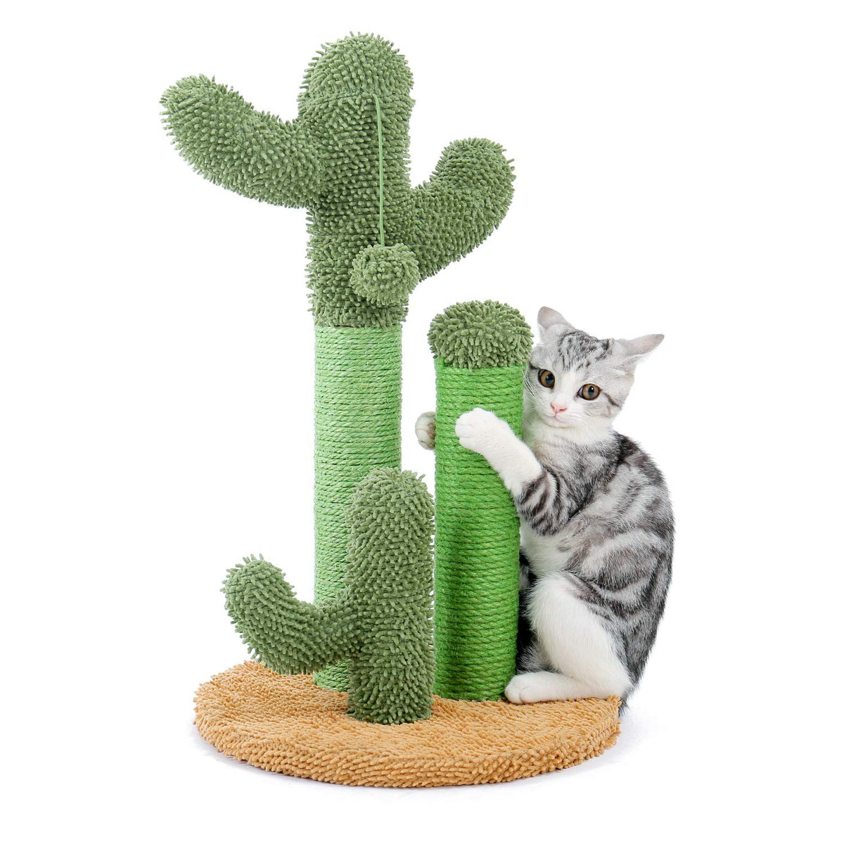 PAWZ Road Cactus Cat Scratching Post 27”Cat Scratcher with Toy Ball