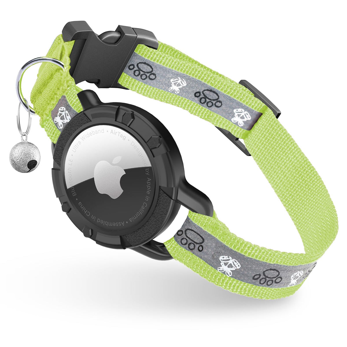 Breakaway AirTag Cat Collar, Reflective Cat Tracker Collar with Bell