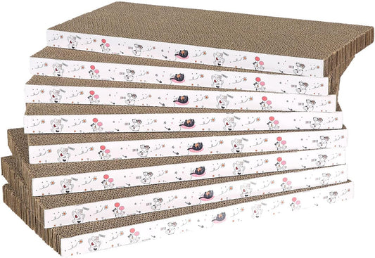8 Packs in 1 Cat Scratch Pad, Cat Scratcher Cardboard,Reversible,Durable Recyclable Cardboard, Premium Scratch, Suitable for Cats to Rest, Grind Claws and Play