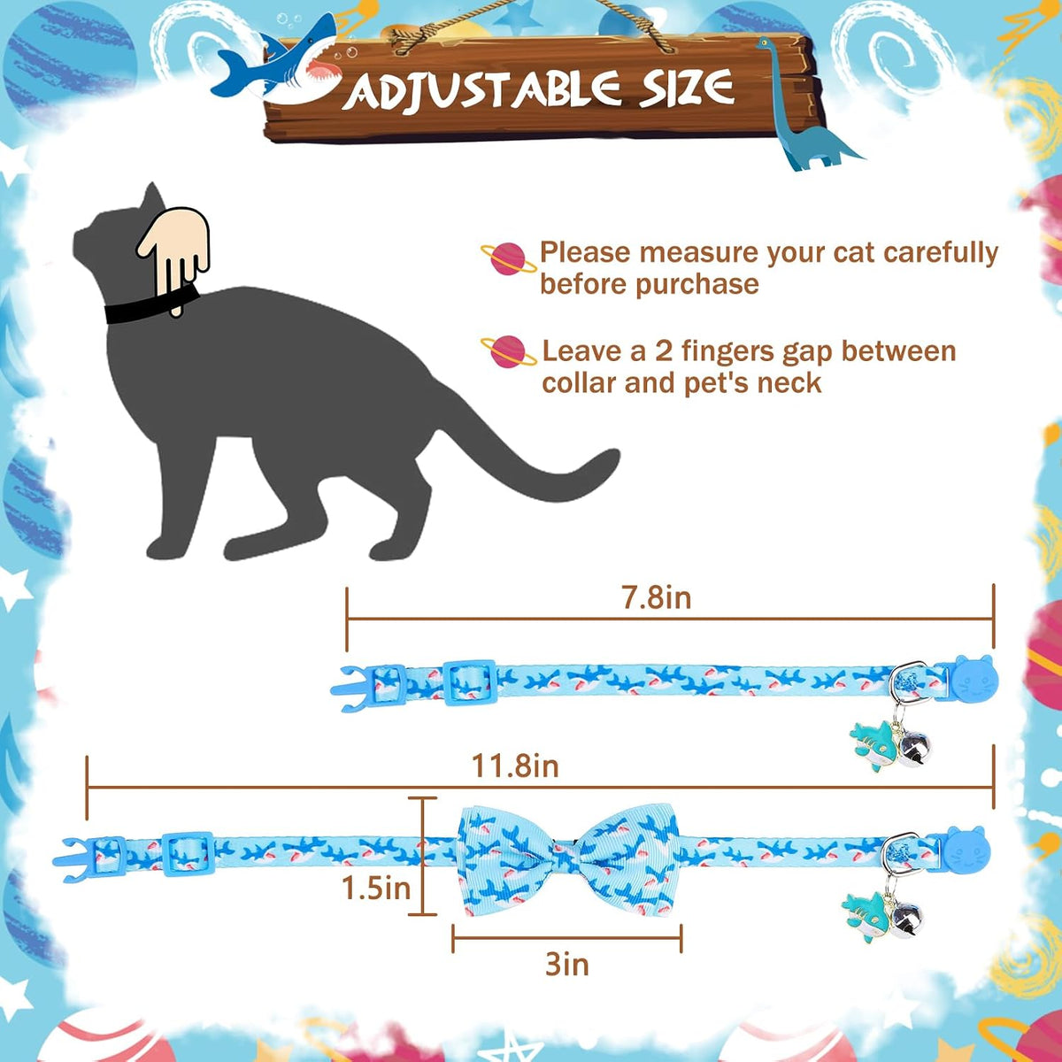 PUPTECK Cat Collar Breakaway with Bells, Kitten Outfit