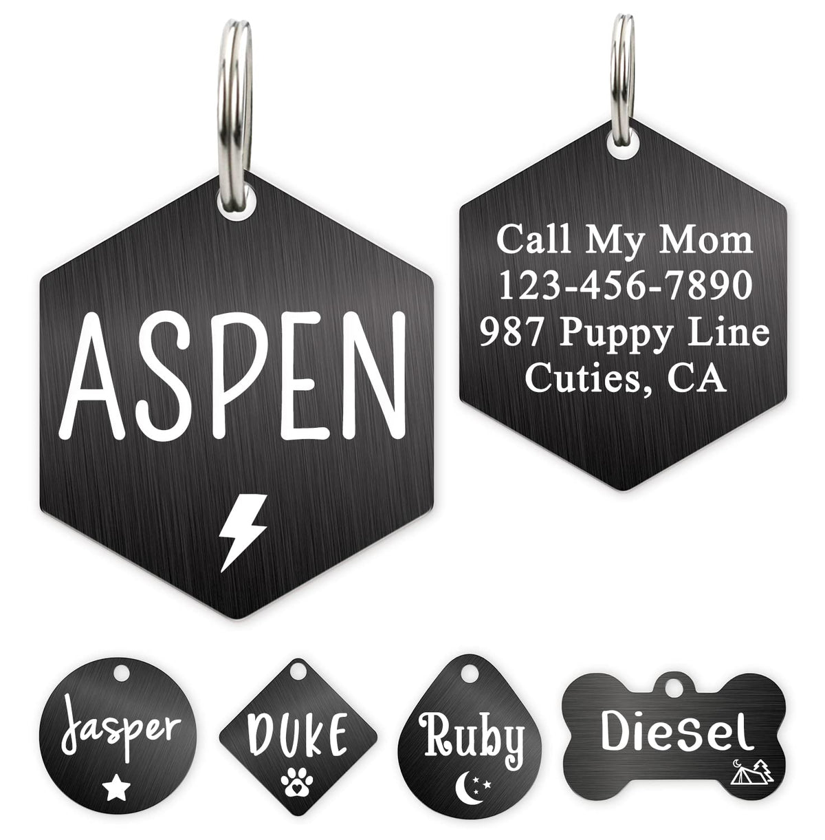 Ultra Joys Personalized Dog Cat ID Tag - Silver Round, Custom Your Own