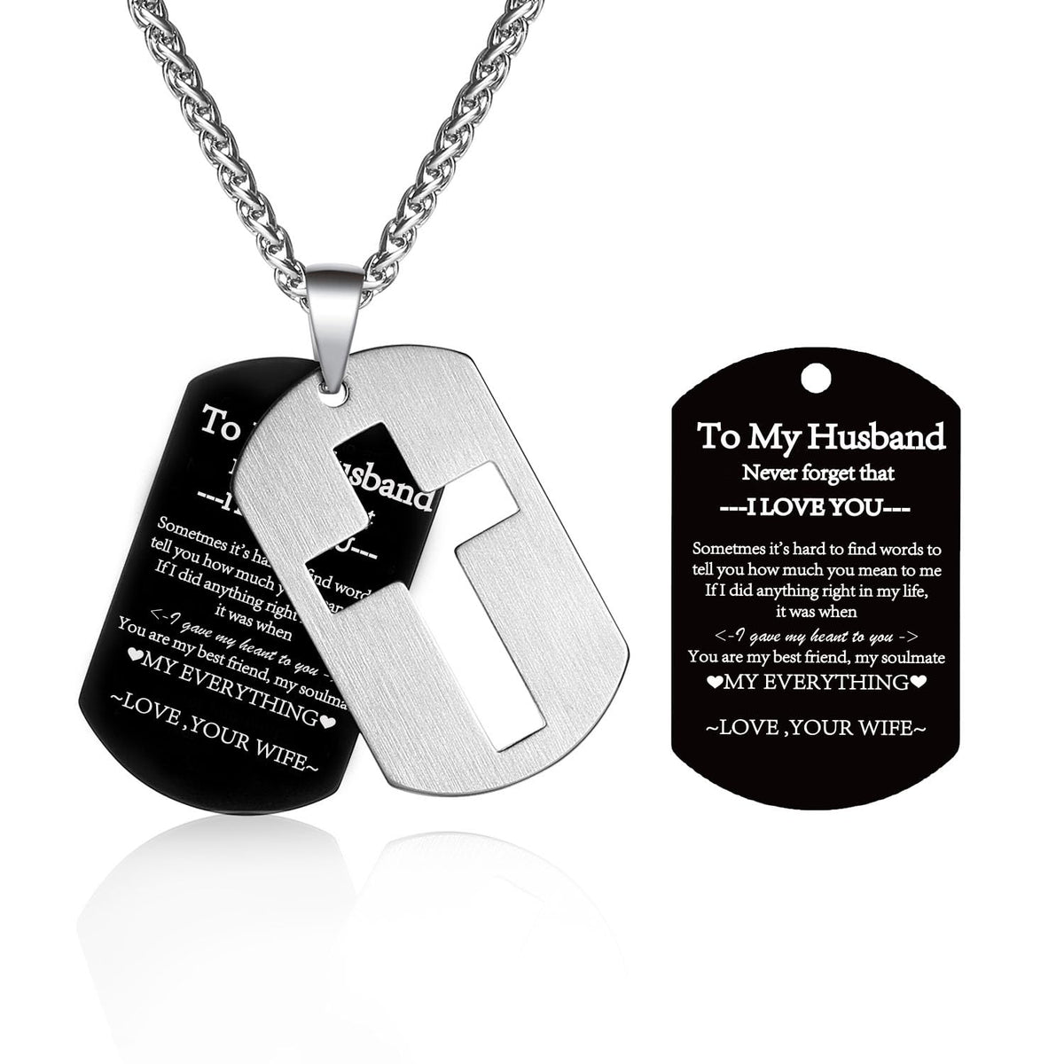 P. BLAKE Dog Tag Cross Necklace Gifts for Boys Men, Stainless Steel Bible Verse Pendant Chain Christian Religious Jewelry Gifts
