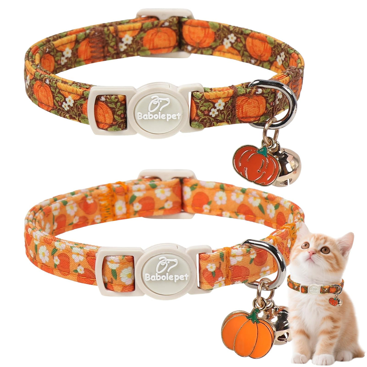 2 Pack Christmas Cat Collars - Breakaway Cat Collar with Bell, Christmas Tree and Reindeer Pendant, Winter Adjustable Kitten Collars for Girl Boy Cats, Pink Santa &Fair Isle