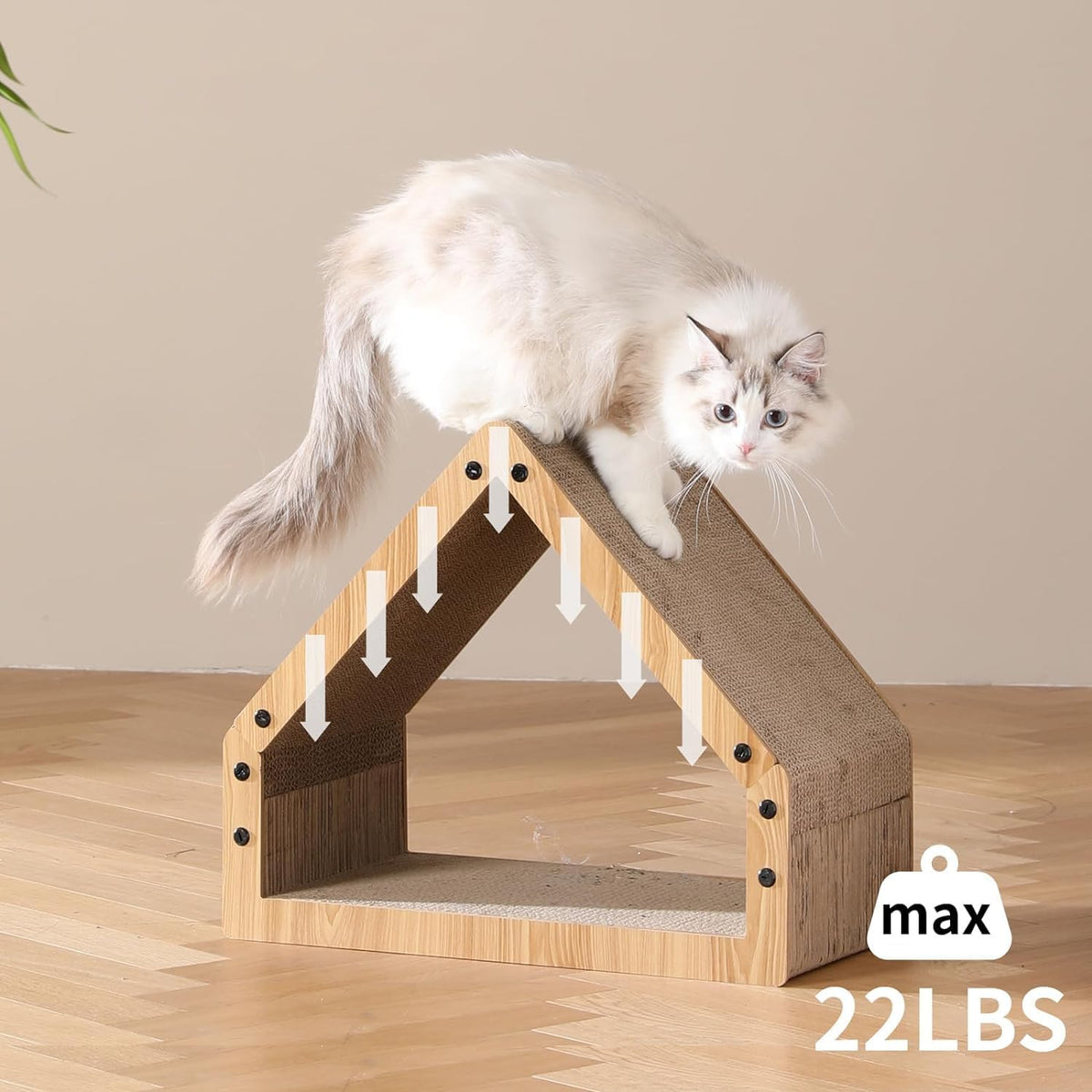 FUKUMARU Cat Scratcher House, Cozy Cardboard Cat Bed Design Scratching Pad