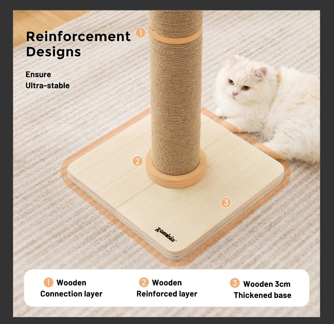 ZOMISIA 35'' Tall Cat Scratching Post for Indoor Cats Adults