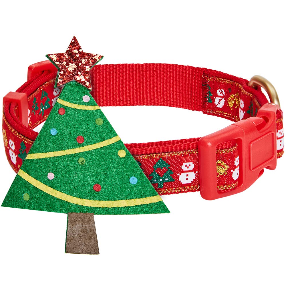 Blueberry Pet “Moments of Excitement” Christmas Snowman Adjustable Bowtie Dog Collar, X-Small, Fits 8"-11" Neck