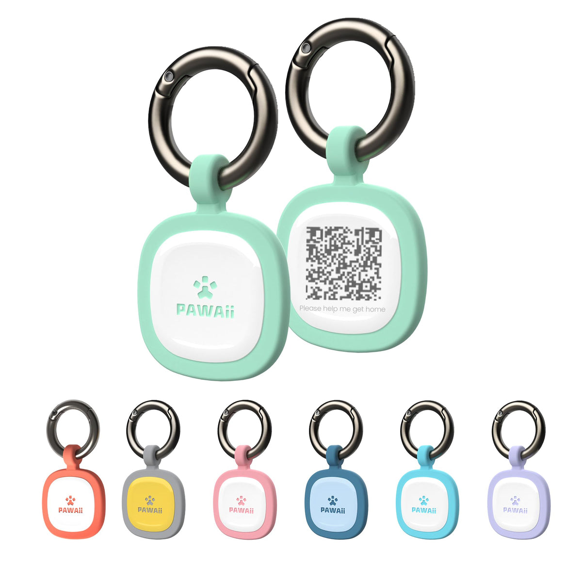 Pawaii Dog ID Tag, Silent Silicone QR Code Tag, Scan Alerts, No App, 1 Pack