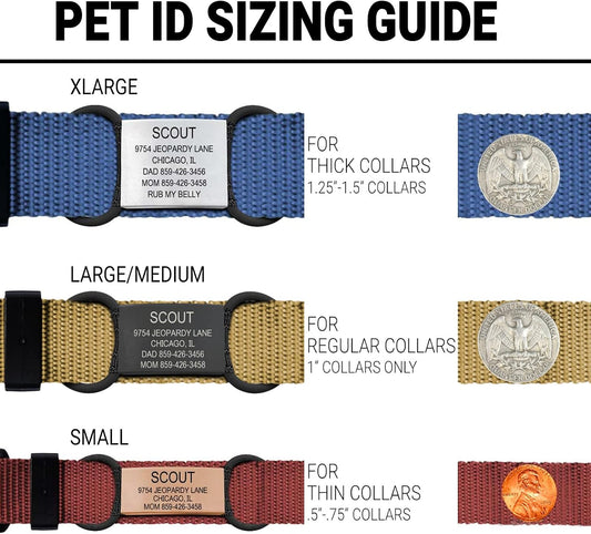 Road iD Personalized Dog Tags for Pets, Silent Name Tag for Dog Collar