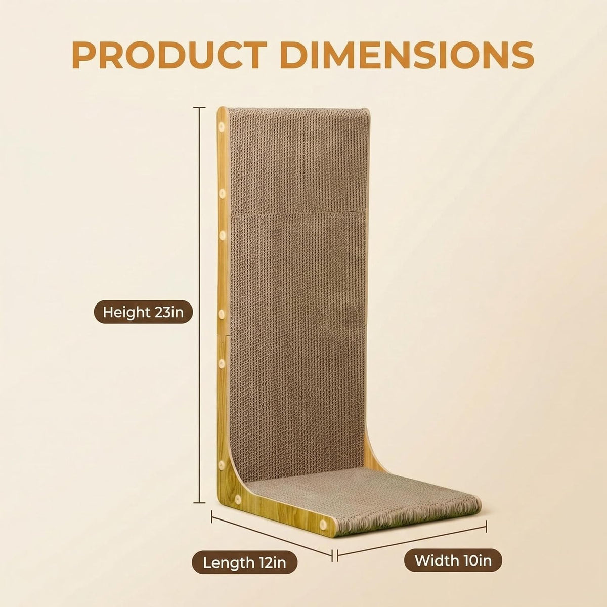 SMARTBEAN 3-Pack Cardboard Cat Scratcher for Indoor Cats, 23 Inch L Shaped Vertical Cat Scratching Post, Cat Scratching Board for Wall and Couch, Large