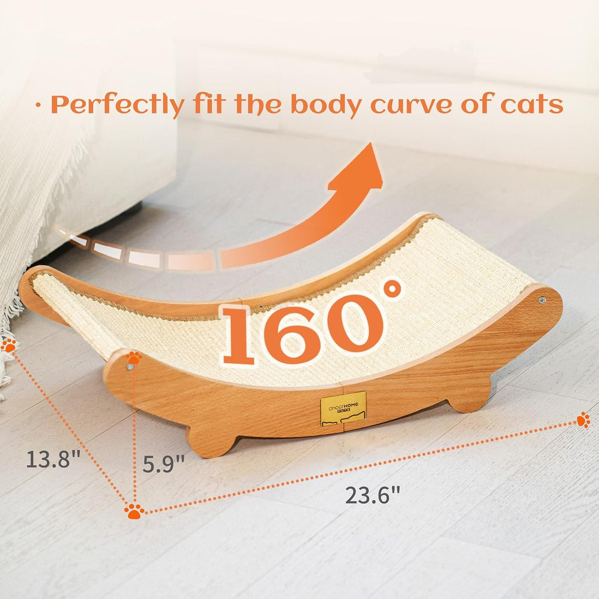 CHEERHOME PETS Sisal Cat Scratcher Bed Indoor Wooden Cat Furniture (Large)