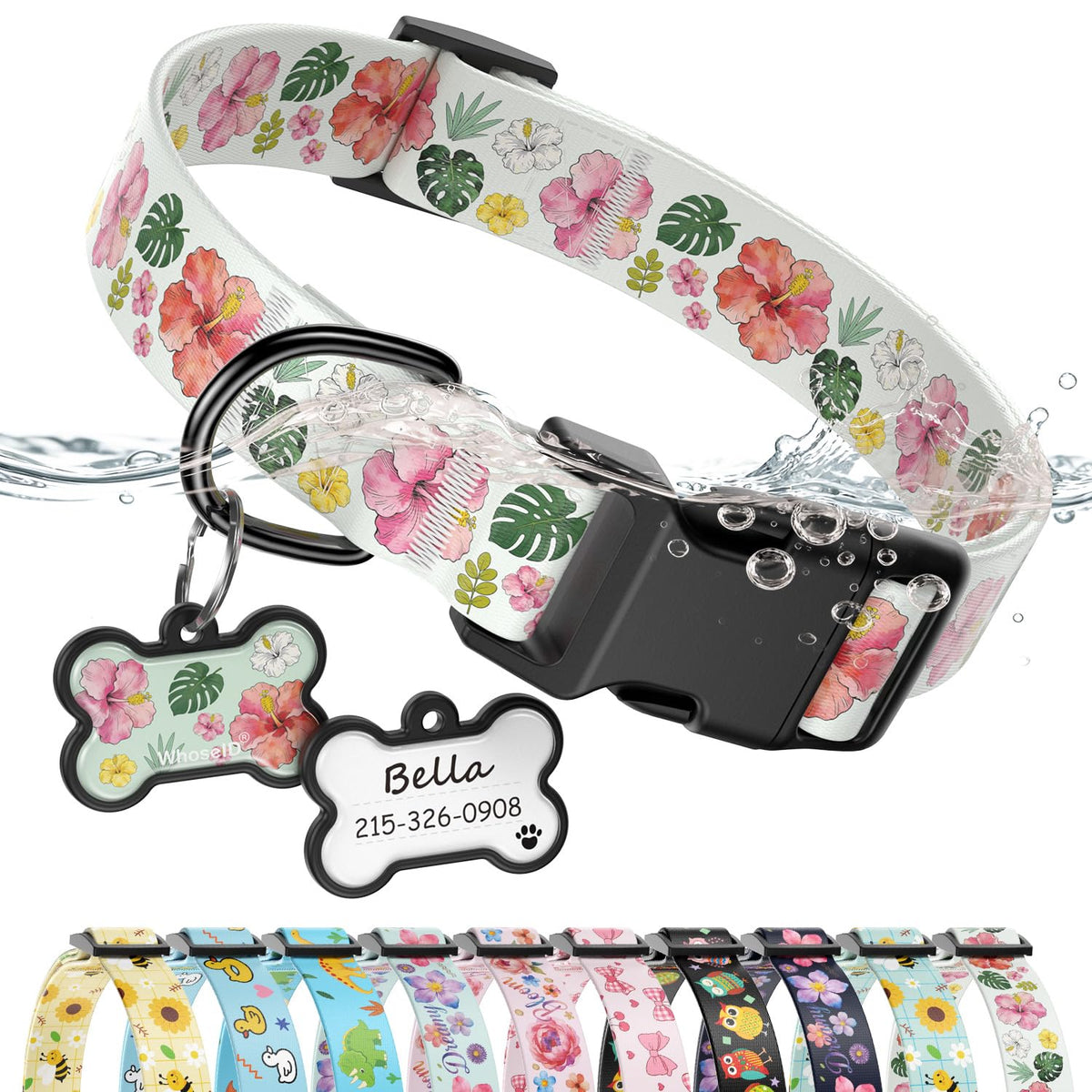 Personalized Dog Collar and Dog Tag Set,Comfortable for Small Medium Dogs