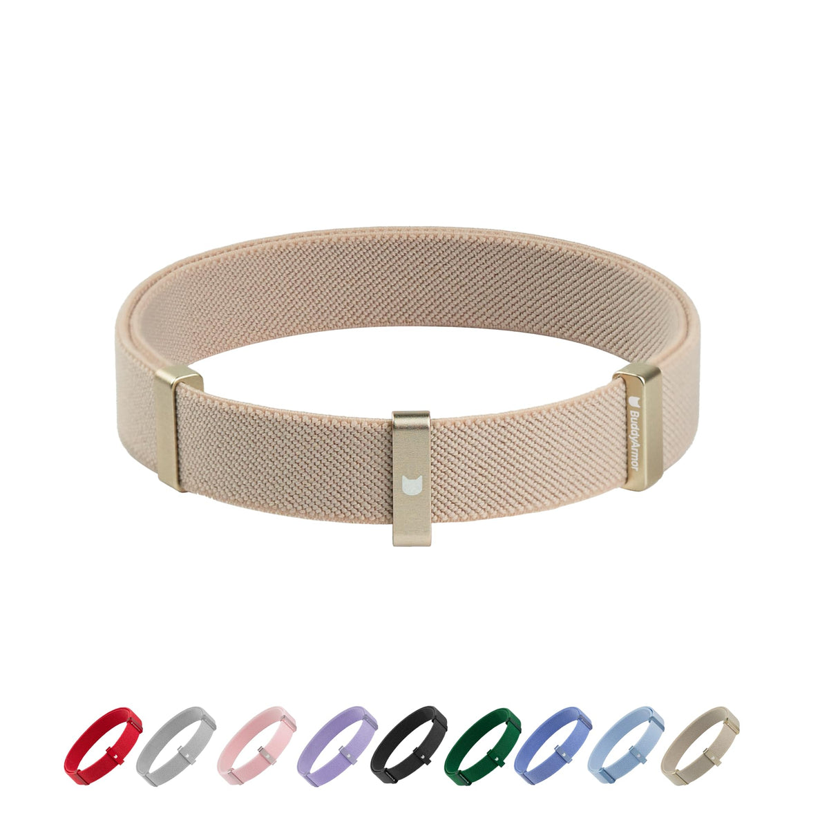 Safety Cat Collar - U.S. IDA Gold Awarding Design, Stretch Elastic Quick Release, Non Breakaway - Light Weight for Kitten, Neck Fit 5.9'-11.8' for All Small Large Cat,S(Linen)