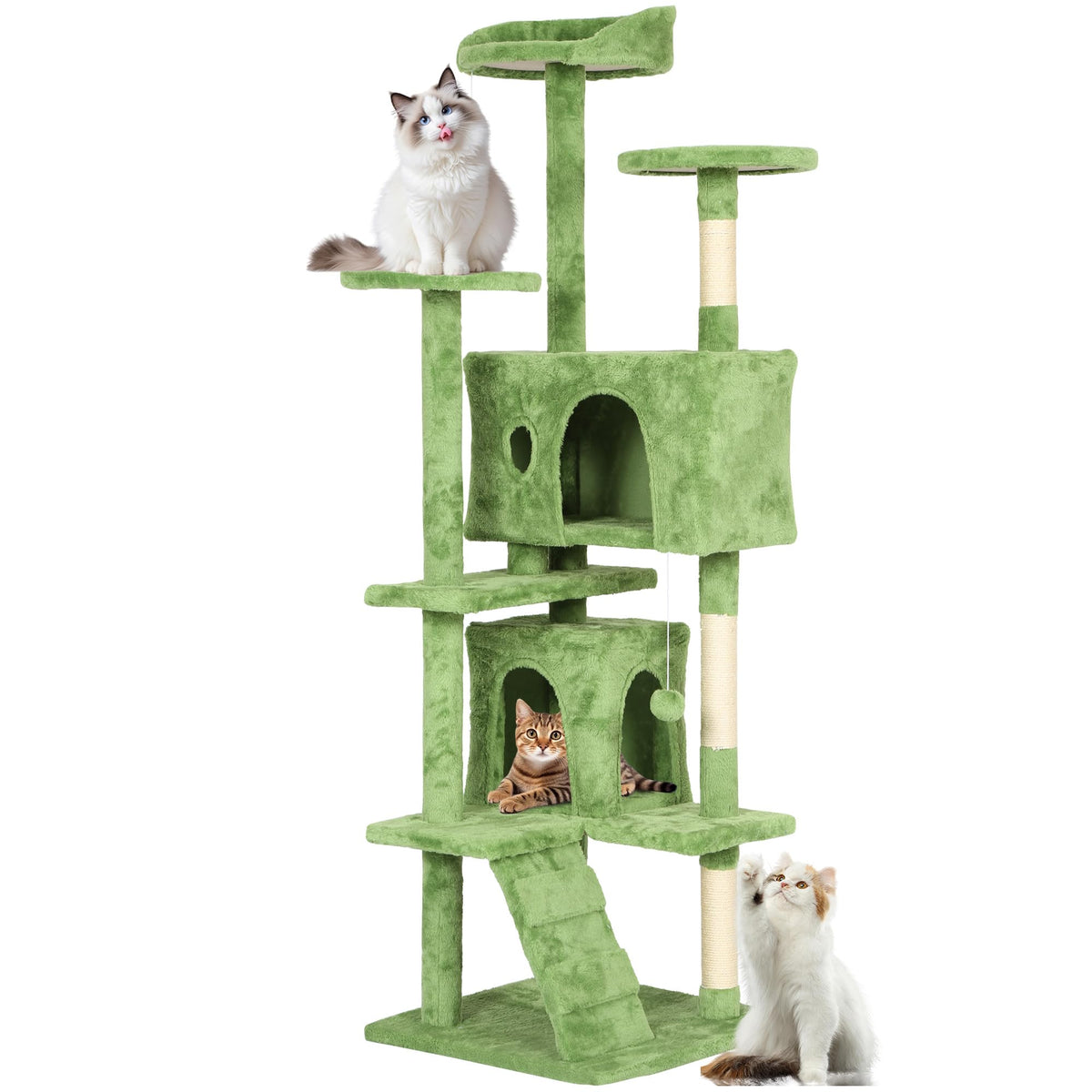 FDW | 54" Cat Tree Tower | Dark Gray | Multi-Level Indoor Activity Center