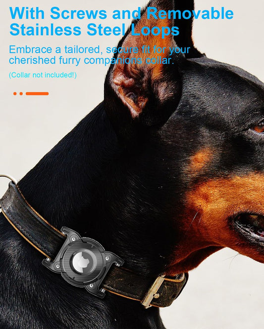 ONEONTA Airtag Dog Collar Holder | Airtag Dog Waterproof - Airtag Holder for Dog Collar with Removable Metal Loop, Sturdy TPU, Lightweight, Compact Size, Fits 1" Width Collar