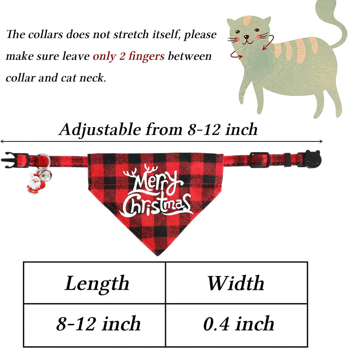 STMK 3 Pack Holiday Cat Bandana Collars with Bell, Breakaway Halloween Thanksgiving Christmas Cat Kitten Collars with Bell Remove Bandana Pumpkin Maple Leaf Santa for Holiday Cats Kittens Costumes