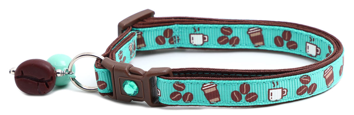 Coffee Cat Collar with Bell | Safety Breakaway Collar | Adjustable Large Size or Kitten (Small(10lbs & Less), Pink)