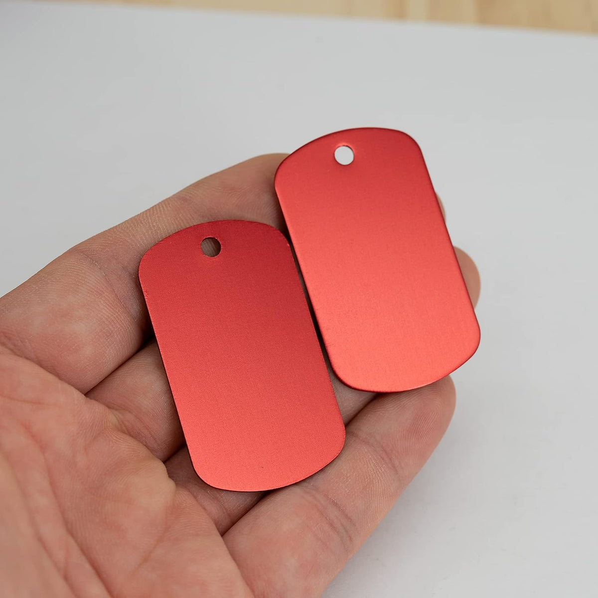 Aluminum Blank Tags Stamping Blanks 25 Pack (Red)
